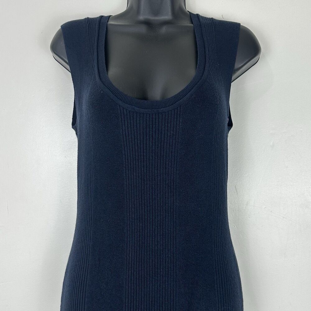 J.Crew Ribbed Sleeveless Sweater Dress Midi Fitted Minimalist Office Chic NWT - Picture 5 of 12